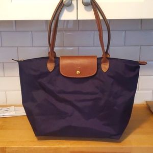 Longchamp Nylon Tote Bag. Deep purple, excellent condition.